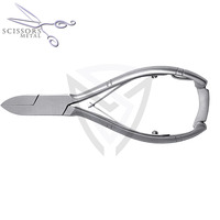 Pince à cuticules en acier inoxydable avec lame latérale, pour manucure et pédicure, éliminateur de peaux mortes, pour ongles d'orteils, robuste et à lame large