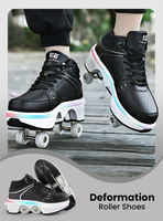Chaussures à roulettes LED tendance 2026, 2 en 1, quatre roues, chaussures à roulettes pour enfants
