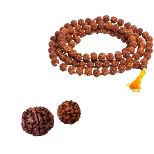 Harga Grosir Rudraksha Manik-manik Mala dan Gelang 108 Manik-manik 5-9mm untuk Doa Hindu dan Manik-manik Meditasi Mala