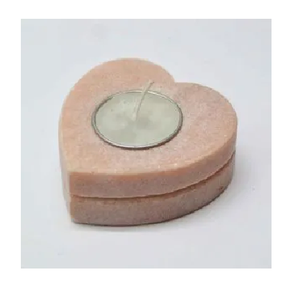 เชิงเทียนหินธรรมชาติสีชมพูหินอ่อนไฟชาหัวใจอโรมาเธอราพีเทียนคุณภาพสูงสำหรับรับประทานอาหารในบ้าน - Product Image 1