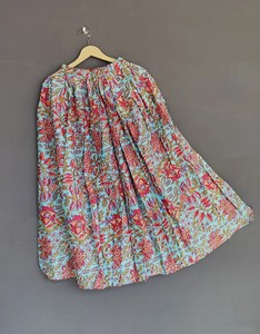 กระโปรงแมกซี่โบฮีเมียนทำด้วยมือสำหรับผู้หญิงกระโปรงยาวสไตล์ยิปซีพิมพ์ลายขวางระบายอากาศได้ดีสำหรับฤดูร้อน - Product Image 4