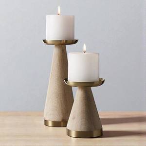 Luxury Modern Wooden Metal <b>Candle</b> Holder <b>Set</b> Handmade Directly Manufacturer for Home Use <b>Christmas</b> Easter <b>Gift</b> Flameless Pillar - Product Image 4