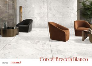 Azulejos de Porcelana Esmaltada de 600x1200mm, CORCEL BRECCIA BIANCO, Estilo Europeo Moderno, Antideslizantes para Interiores - Product Image 2