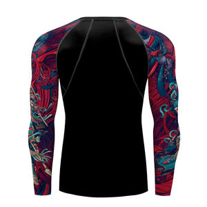 Sublimación de alta calidad para hombre de manga larga UPF 50 + Baselayer Skins Performance Fit Compression Maa Bjj Rash Guard - Product Image 2