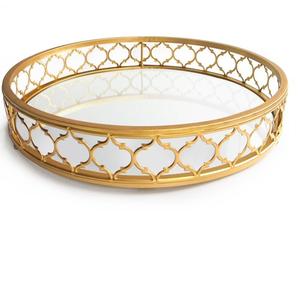 Plateau de service en verre rond, élégant et brillant, pour servir des aliments, des salades, des fruits, à prix abordable - Product Image 3