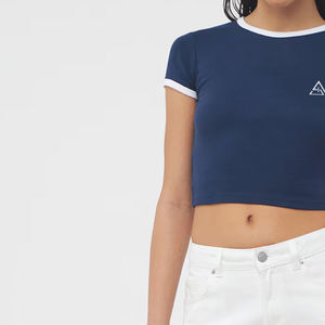 Crop top pour femme avec logo personnalisé, vente en gros de crop tops en coton de haute qualité pour femmes - Product Image 6