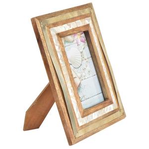 Cadre photo en bois de bambou écologique avec technique polie Conception d'incrustation en bois découpé vierge et en os disponible - Product Image 2