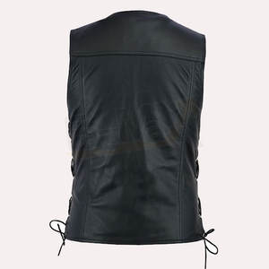 Chaleco de moto de cuero de alta calidad para hombre, logotipo impreso personalizado, chalecos y chalecos transpirables de talla grande para hombre - Product Image 2