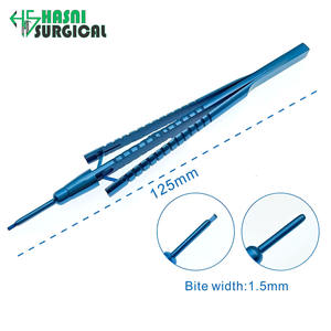 Pinza de Trabeculectomía de Acero Inoxidable para Vitreo-retina, Ancho de Mordida 0.8 mm, Instrumentos Quirúrgicos Oftálmicos - Hasni Surgical CE ISO - Product Image 6