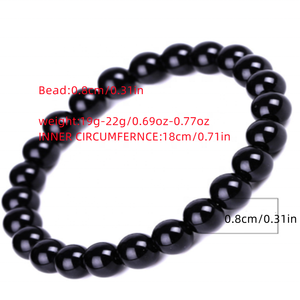 Bracelets en cristal pierre naturelle de guérison vente en gros de bracelets en obsidienne noire perlée de pierres précieuses breloques pour femmes - Product Image 3