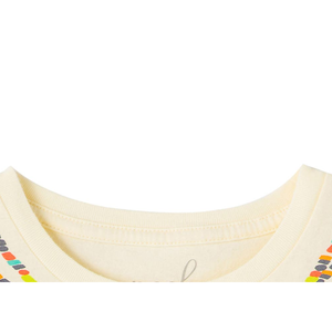 เสื้อยืดเด็กพิมพ์ลาย Aren't You Curious Kids' ผ้าฝ้ายถัก ไซส์ 6-7 สีขาวนวล พิมพ์ลายโลโก้ตัวอักษร สไตล์ลำลอง แขนสั้น - Product Image 3