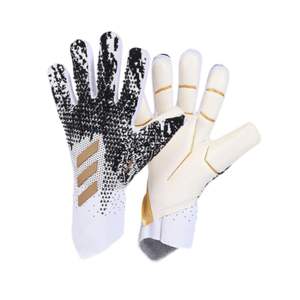 Guantes de portero de fútbol de talla 7 profesional de alta calidad Protector de mano antideslizante blanco y dorado hecho de cuero para uso en exteriores - Product Image 4