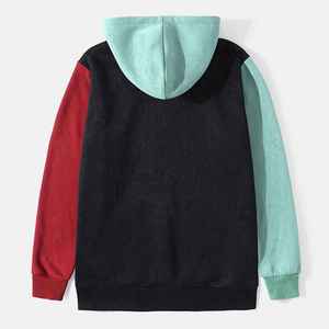 Sweat à capuche oversize uni pour hommes, fournisseur en gros, sweat à capuche color block pour hommes, vêtements décontractés modernes - Product Image 5