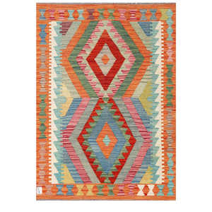 Alfombra Kilim de Maimana, Afganistán, 141 x 103 cm, Juego de Alfombras - Product Image 1