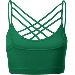 Vente chaude couleur unique soutien suspendu cou profond U dos nu soutien-gorge de sport pour les femmes - Product Image 2