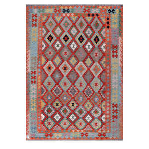 Alfombra Kilim de Maimana, Afganistán, 286 x 204 cm, Alfombras y Juegos de Alfombras Tradicionales Afganas - Product Image 1