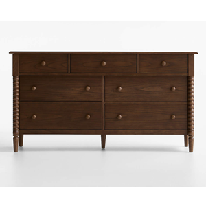 Commode moderne en bois massif avec plusieurs tiroirs, armoire de rangement minimaliste pour chambre à coucher et salon - Product Image 1
