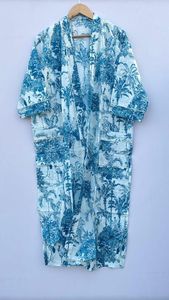 Robe Kimono en coton à imprimé floral pour femmes, vêtements de nuit d'été, peignoir, vêtements de plage, taille naturelle pour les mariages, demoiselles d'honneur - Product Image 4