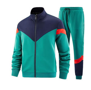 Chándal personalizado sudaderas con capucha conjuntos de Jogger con bordado de impresión al por mayor Unisex chándal suelto de algodón acanalado chándal para hombres - Product Image 1