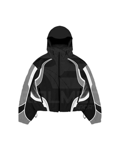 Ensemble de survêtement 2 pièces unisexe : pantalon et veste à capuche, coupe-vent de travail, imperméable, avec empiècements en PU et 100% nylon, imprimé uni - Product Image 2