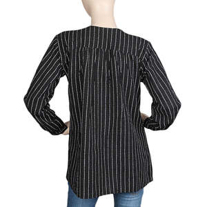 Haut occidental à manches longues pour femmes - Noir - Product Image 2