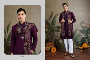 Kurta droit indien de superbe qualité pour hommes avec Dupatta vêtements ethniques pyjama Kurta à la mode de Kurtas indiens pour hommes - Product Image 4