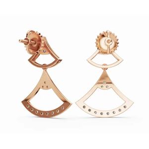 Boucles d'oreilles en or 18 carats de haute qualité Esmeralda Starlit Flow Diamond, taille ronde, bijoux de laboratoire cultivés, vente en gros B2B, exportation - Product Image 3