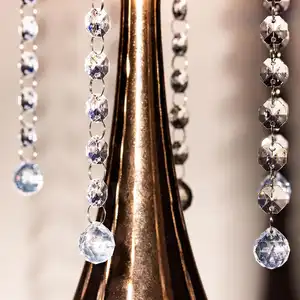 Cadena de cuentas de cristal para escenario de boda, decoración de fiesta de banquete de boda - Product Image 1