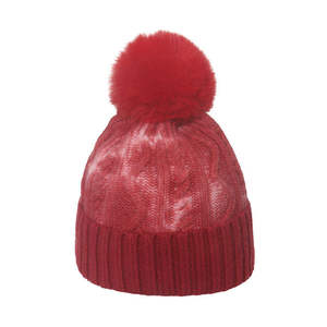 Gorro de Punto de Invierno para Niñas, con Forro de Satén de Seda Personalizado, Color Rosa, con Logotipo Bordado, de Alta Calidad - Product Image 3