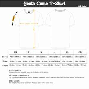 Camiseta de camuflaje Woodland azul juvenil | Cuello redondo de algodón 100% | Camiseta de camuflaje de manga corta | Camisa duradera y transpirable para exteriores - Product Image 6