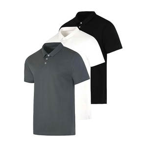 เสื้อเชิ้ตผู้ชาย ผ้าป้องกันรอยยับ แห้งเร็ว ระบายอากาศดี แขนสั้น ทรงทหาร ผ้าปิเก้ สำหรับตีกอล์ฟ - Product Image 1