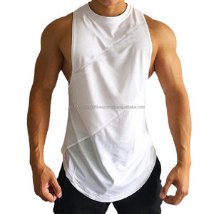 Débardeurs à coupe carrée, débardeurs côtelés musculaires, débardeurs de sport personnalisés en gros, débardeurs stringer pour hommes - Product Image 6