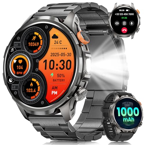 Men's Smartwatch – 1.91" AMOLED Display with Bluetooth Calling &amp; 5ATM Waterproof