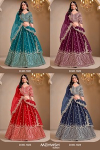 Elegante arte tradicional seda bordado Sharara traje Dupatta conjunto indio paquistaní ropa para fiestas de bodas festivas - Product Image 2
