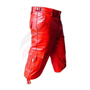 Short en cuir brillant à fermeture éclair pour homme, pantalon moulant d'entraînement, tenue de Club, short en cuir de qualité supérieure - Product Image 6