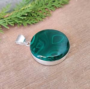 Pendentif en pierre précieuse de malachite naturelle 100% fabriqué à la main en argent sterling 925 pendentifs et breloques OEM cadeau de noël - Product Image 5