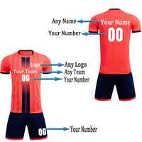 Conjunto de Camiseta de Fútbol con Pantalones Cortos, Diseño Personalizado, 100% Poliéster, Transpirable, de Secado Rápido, Nombre del Equipo Personalizado