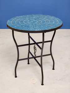 Table d'appoint en mosaïque éblouissante: Art irisé-Table basse bleue-Table d'appoint-Décor de salon-Cadeau - Product Image 4