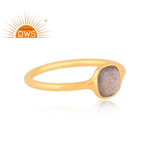 แหวนเงินแท้18K อัญมณีลาบราดอไรต์ธรรมชาติแหวนวางซ้อนกันได้เครื่องประดับจากผู้ผลิต - Product Image 2