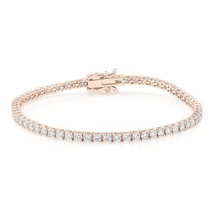 Pulsera de Diamantes Cultivados en Laboratorio de 3.6 CT, Certificada por IGI, Oro Blanco de 10K con Baño de Rodio, Elegante y Lujosa, Regalo de Aniversario de Bodas - Product Image 6