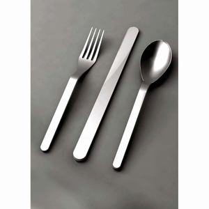 Couverts en acier inoxydable les plus vendus ensemble poignée rectangulaire plaqué argent avec doublure plate design pour la vaisselle de mariage - Product Image 3