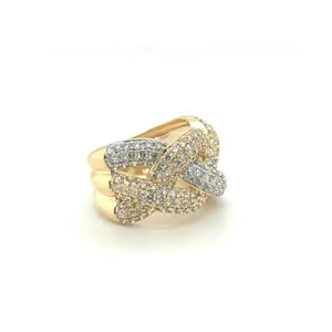 Anillo de oro de dos tonos personalizable de 10 quilates, joyería de moda con diamantes de laboratorio para mujeres y niñas, ropa de fiesta - Product Image 2