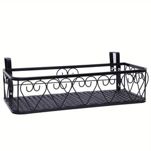 Jardinière élégante pour balcon avec crochet, grande jardinière rectangulaire pour balcon, support de plantes suspendu - Product Image 4