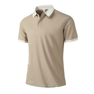 T-shirt à manches courtes en soie glacée d'été avec logo personnalisé OEM, broderie et impression, design pour hommes d'âge moyen et âgés, polo d'été - Product Image 5