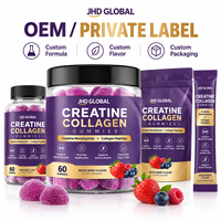 Gummies de créatine et de collagène OEM avec créatine monohydrate, peptides de collagène hydrolysés, complément nutritionnel sportif pour femmes
