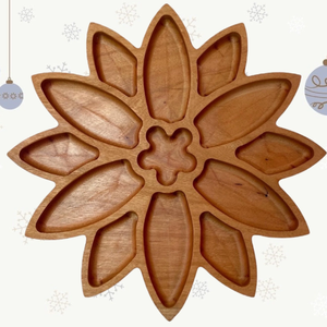 High Quality <b>Wooden</b> Compartment Tray with Unique Design Polished Dry <b>Fruit</b> Plate Platter for Dining Room Table and Home Decor - Product Image 5