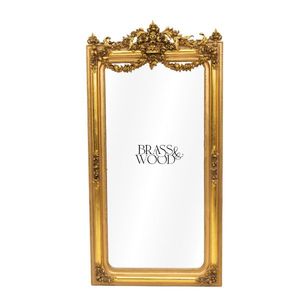 Espejo de Pared Clásico con Marco Rectangular Dorado de Lujo - Product Image 1