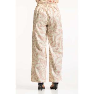 Pantalon large taille haute pour femme WM-TRC-SS24-009 Coupe ample en mousseline et toile avec motifs décoratifs Respirant et léger - Product Image 3