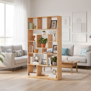ชั้นวางหนังสือไม้ยางพารา 5 ชั้น 100x30x180 ซม. สำหรับห้องนั่งเล่น แบบตั้งพื้น โครงเหล็ก - Product Image 2