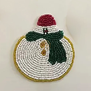 Ensemble de dessous-de-verre perlés faits à la main, élégants et raffinés, avec impression de logo personnalisée sur des tapis et des coussinets stylés - Product Image 2